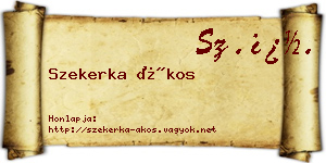 Szekerka Ákos névjegykártya